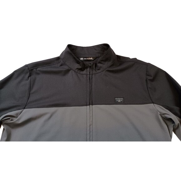 Travis Mathew Dead Giveaway Zip Jacket Size M Black Gray Colorblock Lightweight - Picture 3 of 14